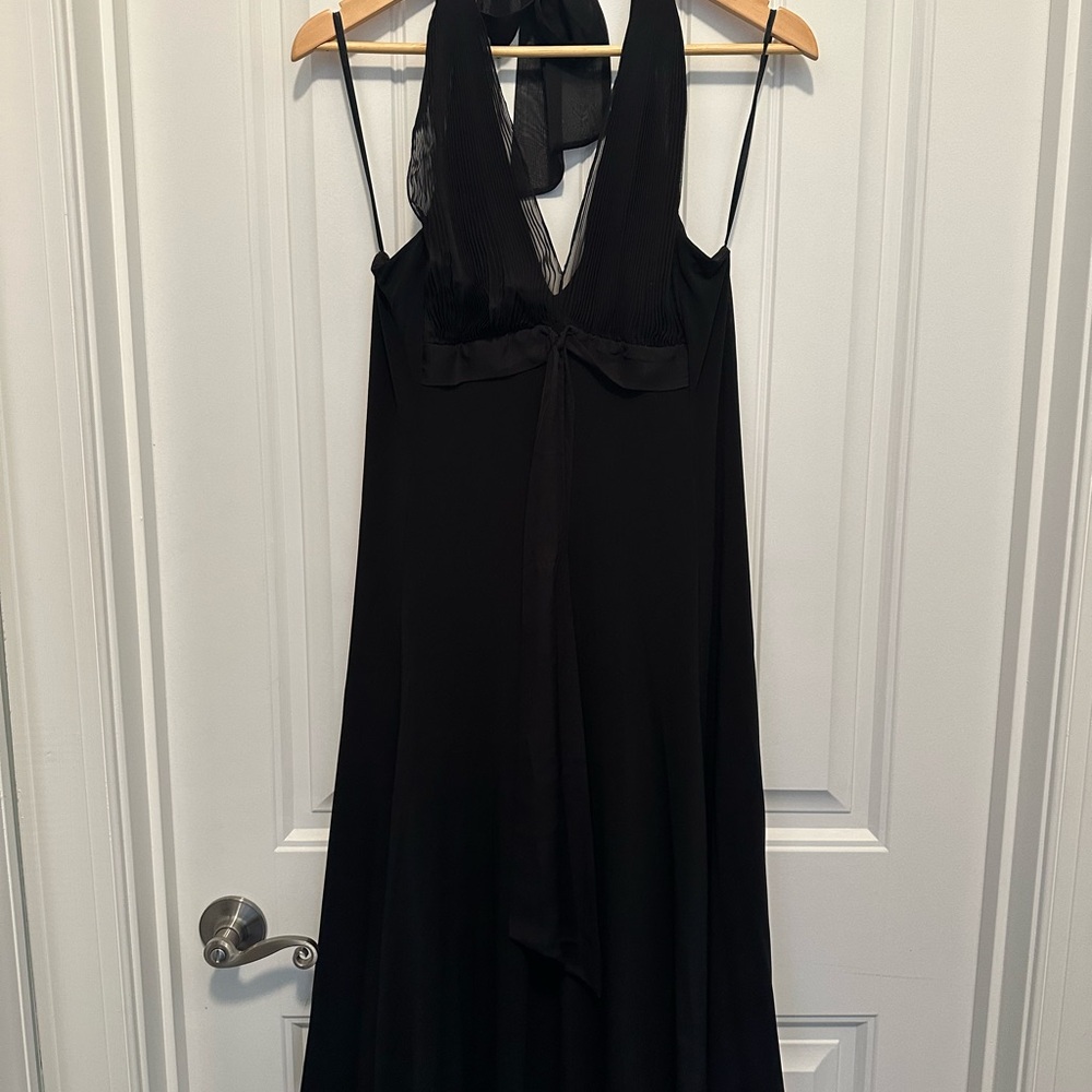 BCBGMaxAzria Black Halter Backless Cocktail Dress